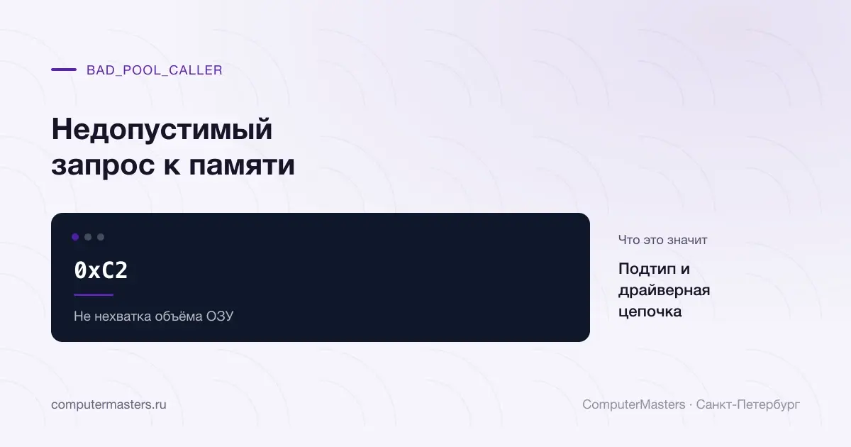 Ошибка запроса к пулу памяти 0xC2