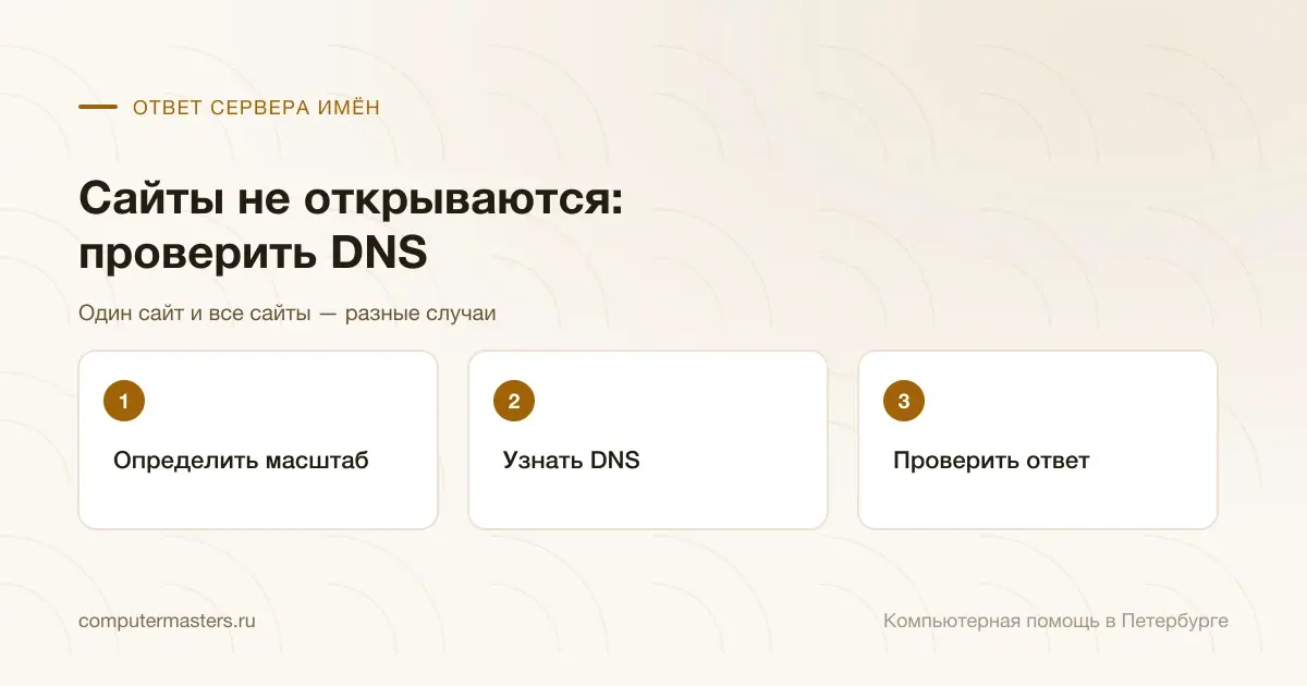 Порядок проверки DNS: масштаб проблемы, назначенный сервер и его ответ