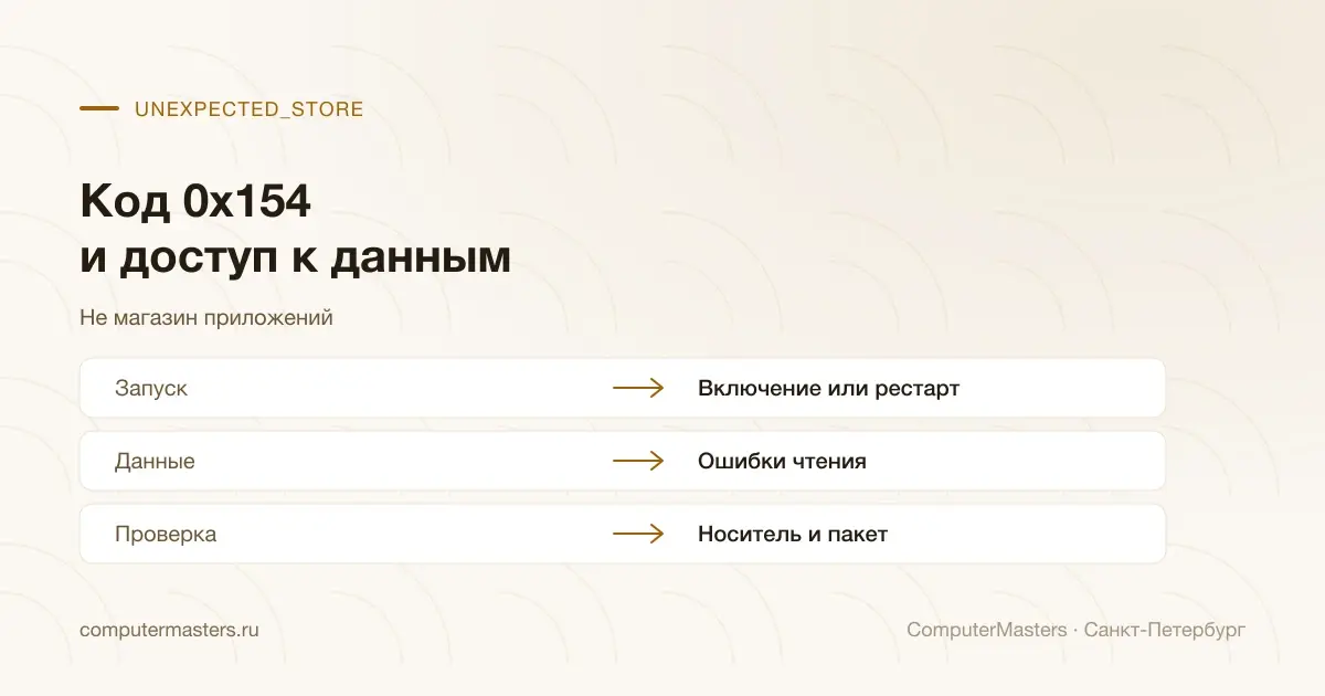 Запуск, ошибки чтения и проверка 0x154